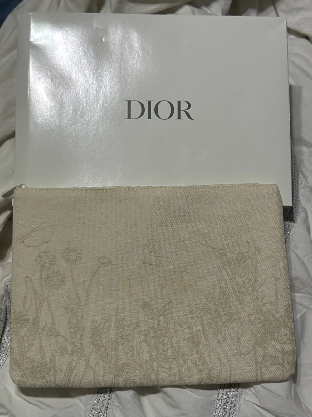 Dior Limited Edition Floral Canvas Pouch
